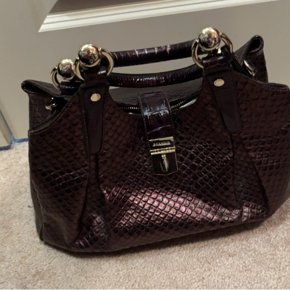 Brahmin Metallic Croc embossed handbag